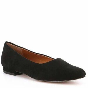 H by Halston Linda Black Suede Flats in US 7.5